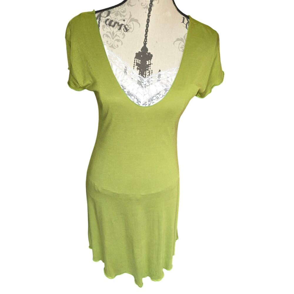 Tinker Bell Fairycore Green Boho Coquette Dress Size M/L